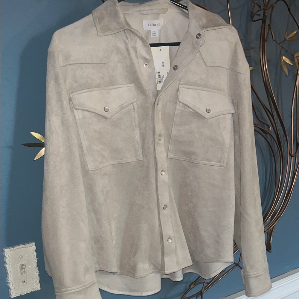 Express Light Gray Casual Button Down Shirt